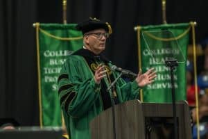Dr. Wearden at Commencement