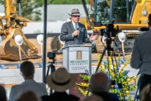 Dr. Stanley T. Wearden at the School of Medicine Groundbreaking