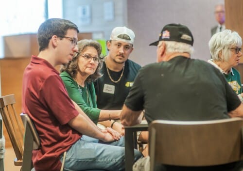 Alumni seated at the Homecoming 2025 welcome reception