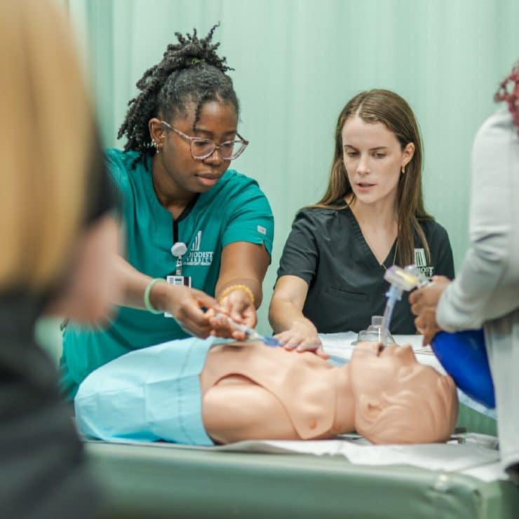 Physician Assistant students conduct a laboratory exercise.