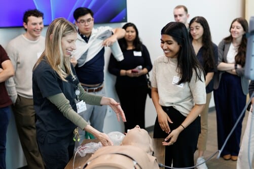 Dr. Elizabeth Gignac works with medical students