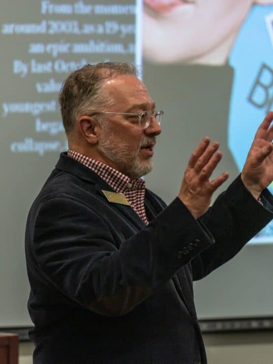 Dr. Mark Regensburger leads a class.