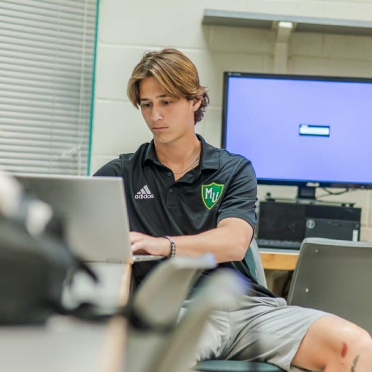 Computer Science student in the lab