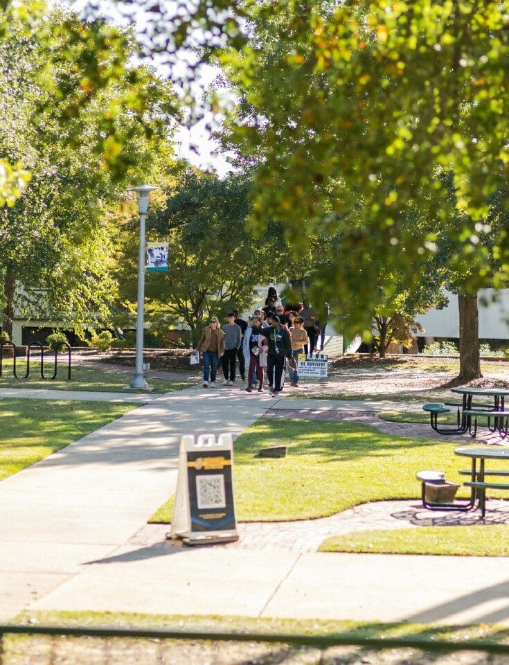 Prospective students at Fall Open House embark on a campus tour