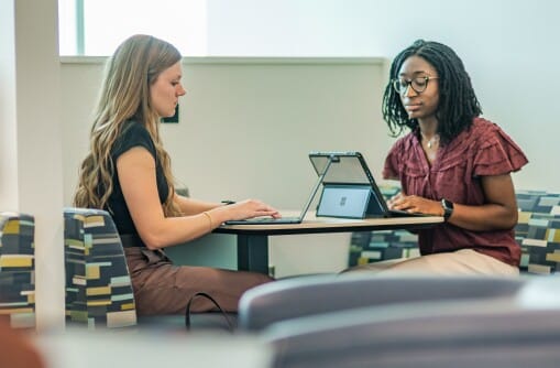 Medical students study in the Information Commons