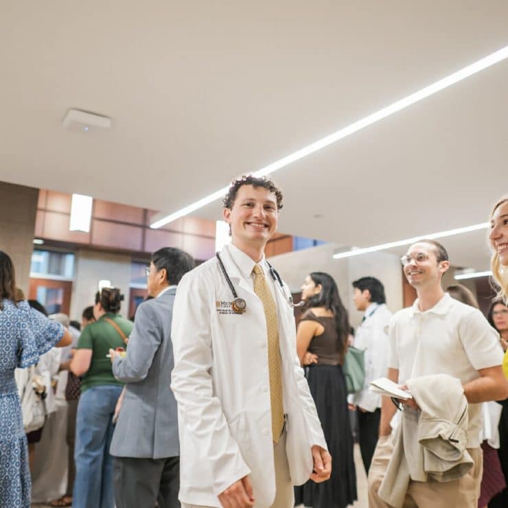 A medical student at the white coat reception